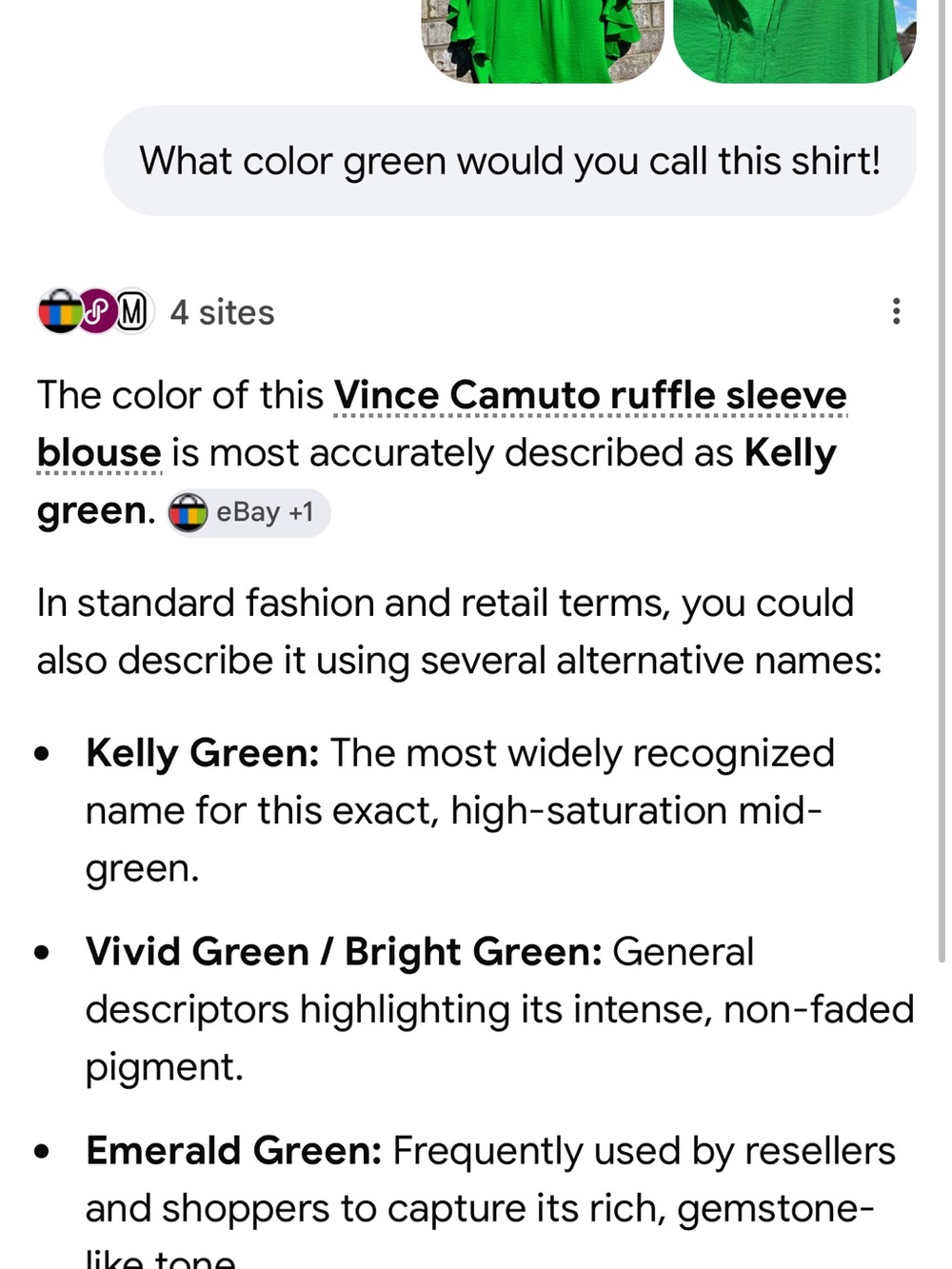 Vince Camuto Emerald Green Ruffle Sleeve Blouse - Picture 11 of 13